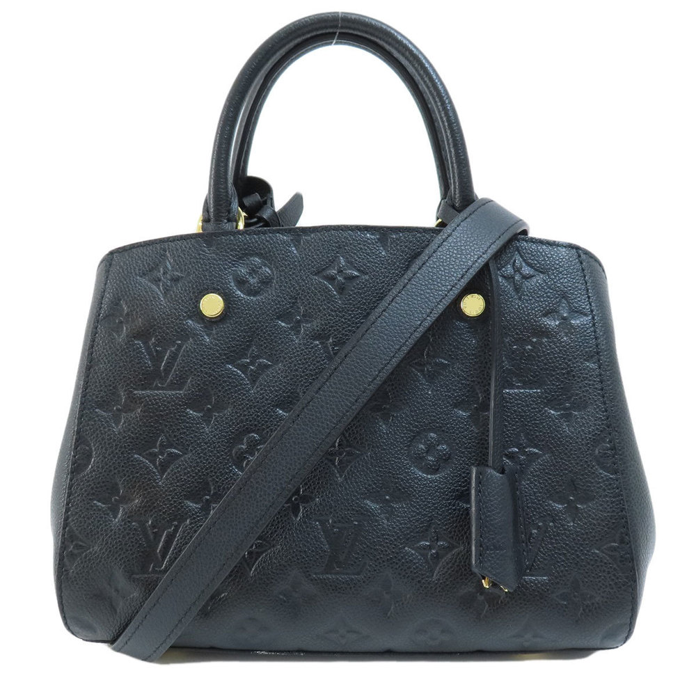 Louis Vuitton Montaigne BB Noir Handbag Amplant Black